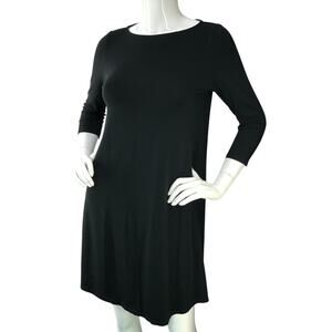 J Jill Wearever Collection Womens Petite Size XSP Dress Knit Round Neck Black